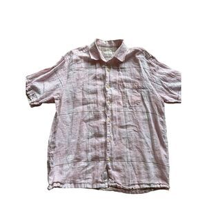 Tommy Bahamas Pink And White Linen Button Up Size Large‎